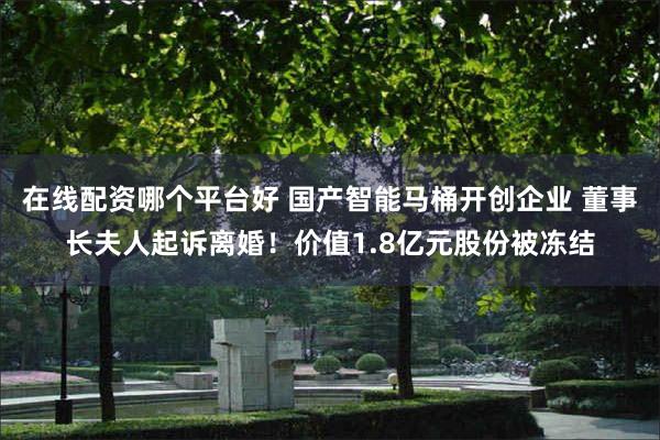 在线配资哪个平台好 国产智能马桶开创企业 董事长夫人起诉离婚！价值1.8亿元股份被冻结