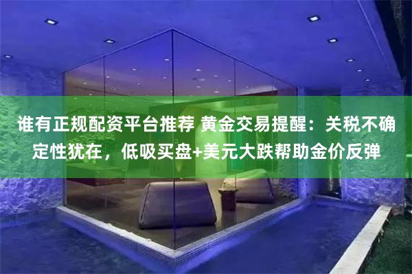 谁有正规配资平台推荐 黄金交易提醒：关税不确定性犹在，低吸买盘+美元大跌帮助金价反弹